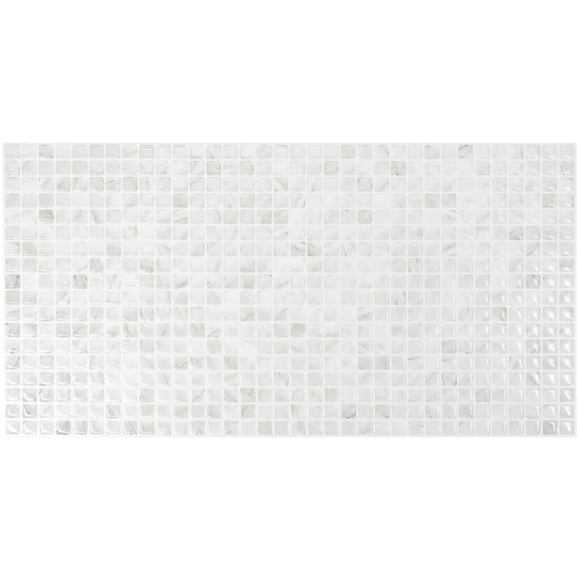 Carrelage adhésif mural XL x2, 57.3 x 29.41cm - Smart Tiles Blok Minimo gris, sticker tuile effet marbre - Salle de bain, cuisine | Leroy Merlin