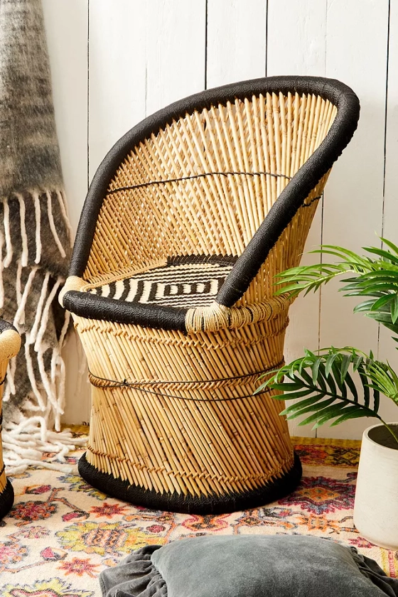 Miriam Black Rattan Chair