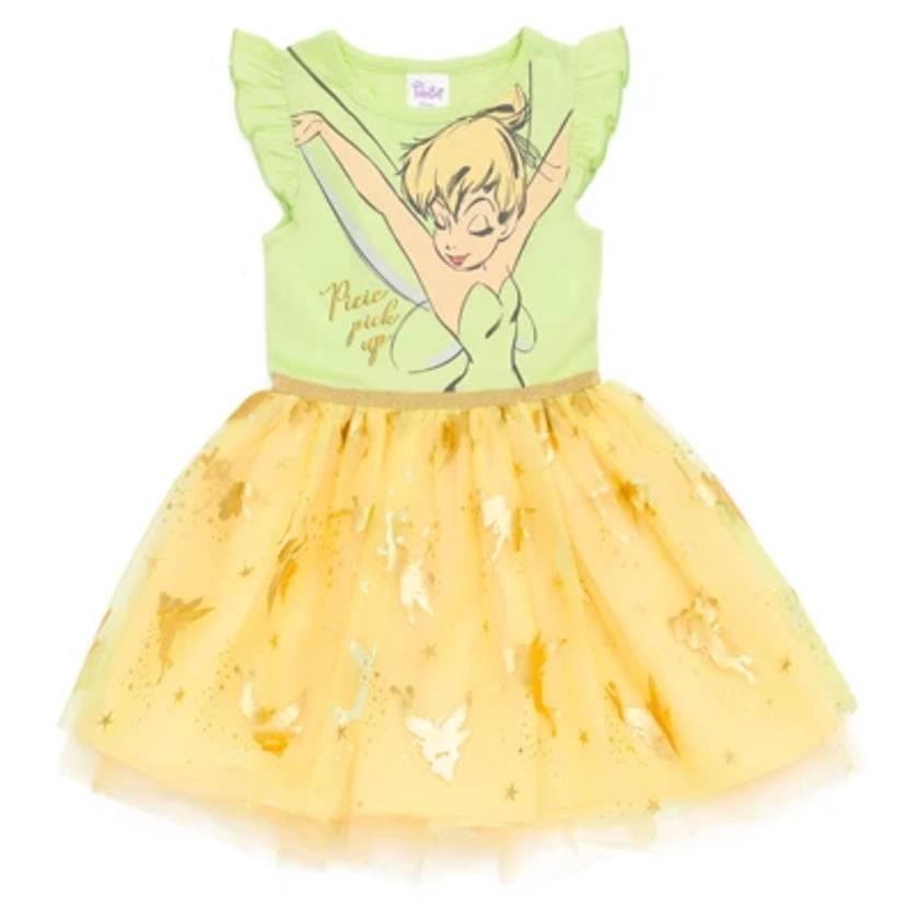 Disney Classics Tinker Bell Big Girls Tulle Dress Green Tinkerbell 10-12