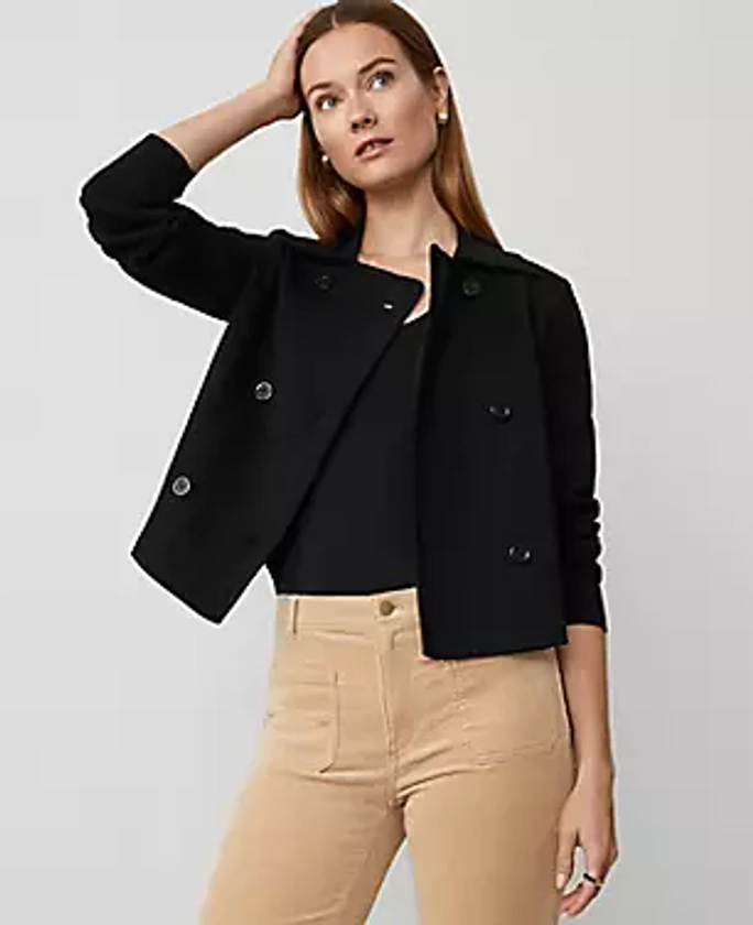 Double Breasted Sweater Jacket