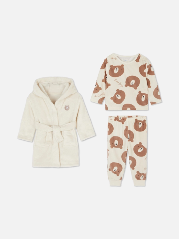 Bear Pyjamas and Dressing Gown Set