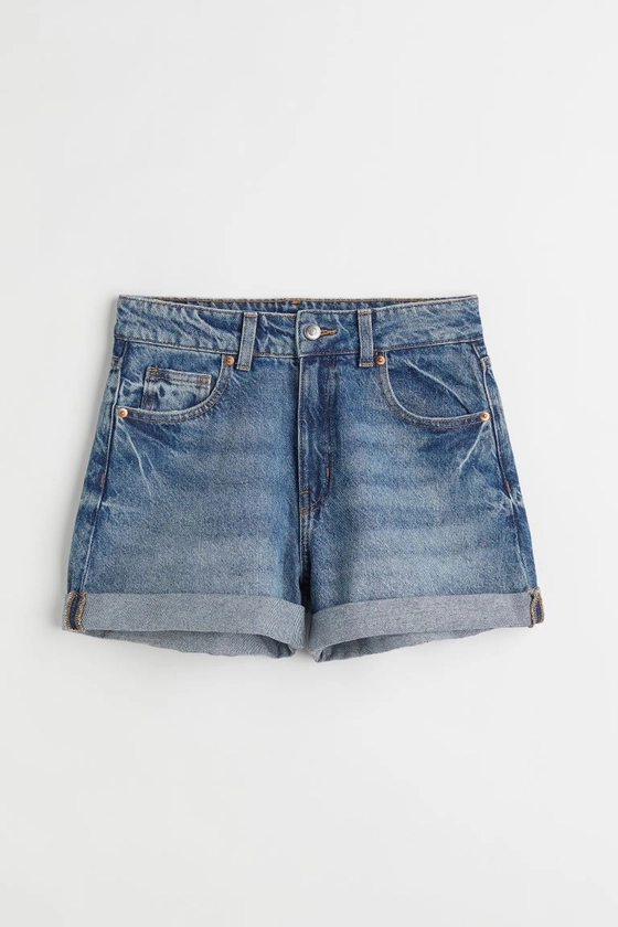 Mom High Denim Shorts - Denim blue - Ladies | H&M US