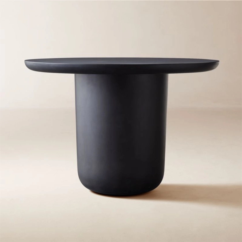 Lola 45" Round Black Concrete Dining Table + Reviews | CB2