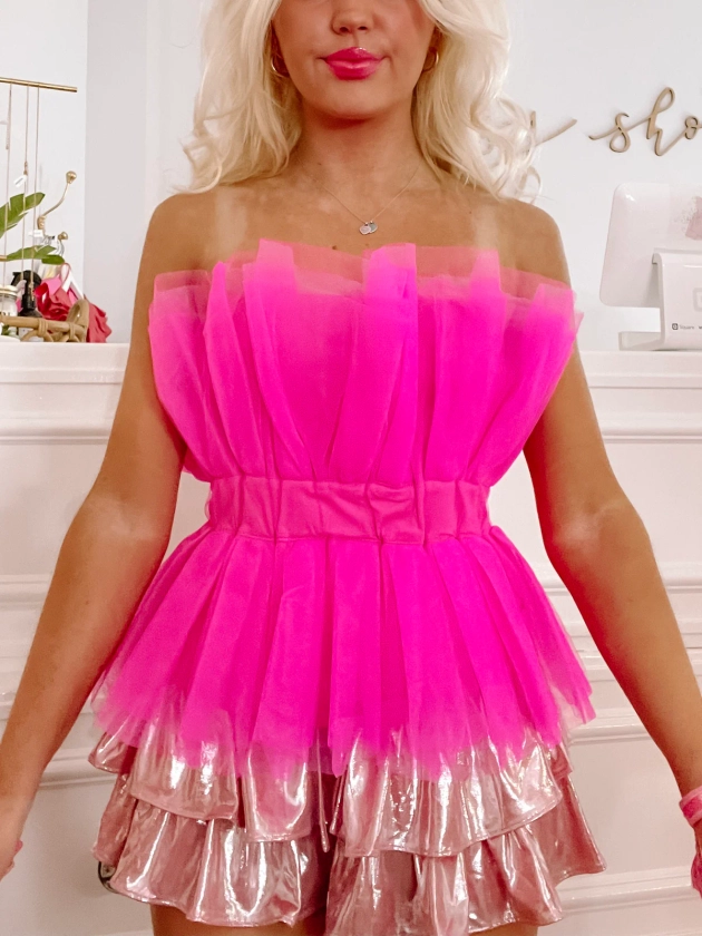 Tulle Cool For School Top | Pink
