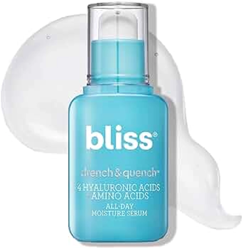 Bliss Drench & Quench Hyaluronic Acid Facial Serum with Amino Acids – Deeply Moisturizing for All-Day Hydration and Plumping – Daily Use – Clean, Vegan, & Cruelty-Free - 1 Fl Oz