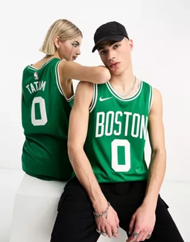 Nike Basketball NBA Boston Celtics Dri-FIT unisex Jayson Tatum Icons jersey vest in green | ASOS