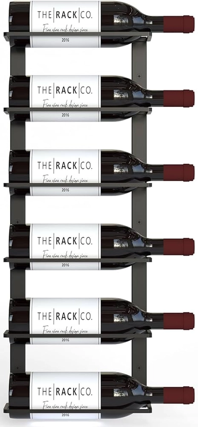 Wall Series - Double Frame Wall Mount Wine Bottle Rack (6 Bottles) + Free Wine Bottle Opener Corkscrew