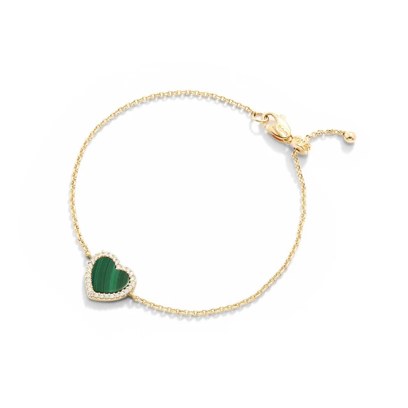 Bracelet Ajustable Cœur Malachite