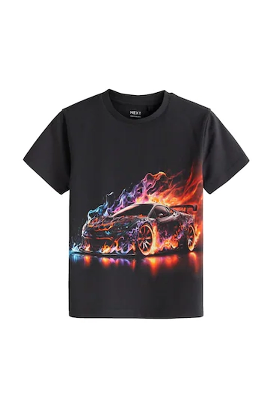 Buy Black Flame Car All-Over Print Short Sleeve T-Shirt (3-16yrs) from the Next UK online shop