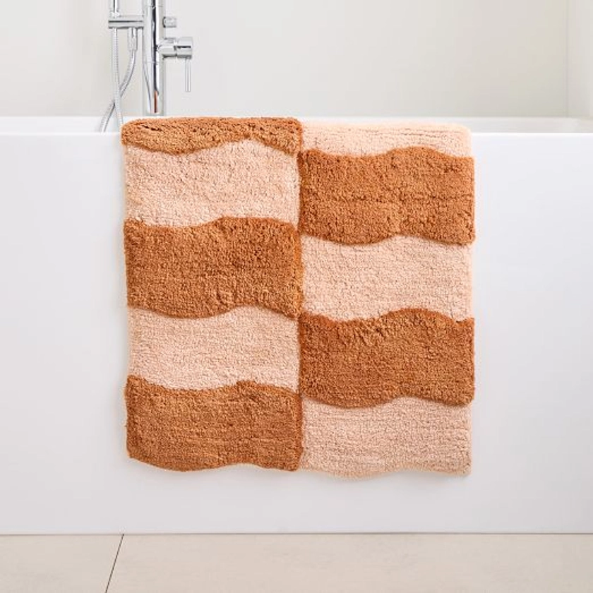 Wavy Blocks Bath Mat