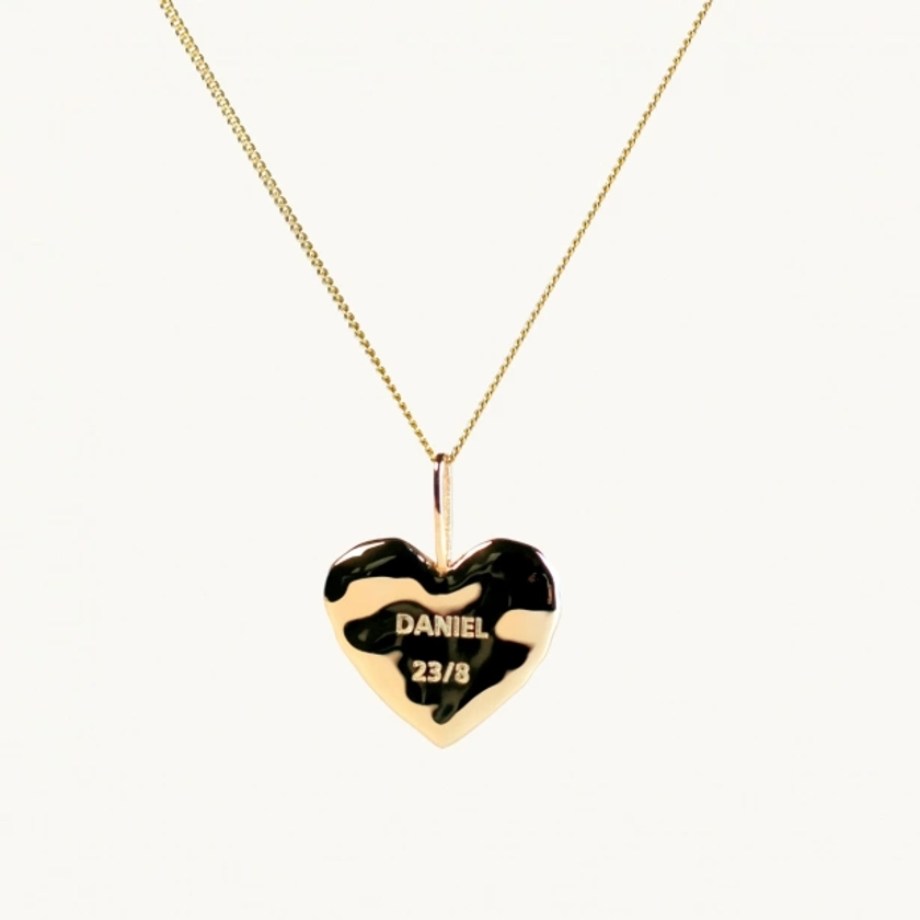 NAME HEART NECKLACE ORGANIC GOLD