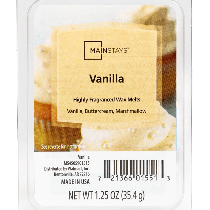 Mainstays 6 Cube Wax Melts, Vanilla, 1.25 oz