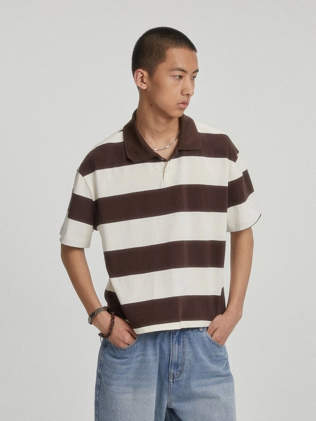 [OUSWE] Cityboy Striped Short Sleeve Polo Shirt : 에스트렐라스 (estrellas)