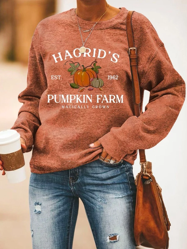 Women&#039;s  Hagrid’s Pumpkin Patch Print Sweatshirt
