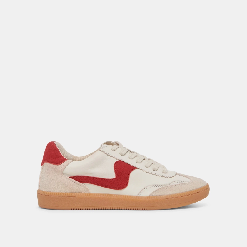 NOTICE SNEAKERS WHITE RED LEATHER