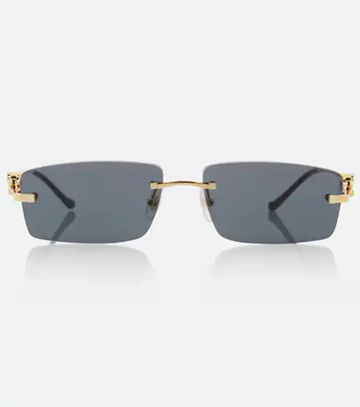 Panthère De Cartier rectangular sunglasses in blue - Cartier Eyewear Collection | Mytheresa