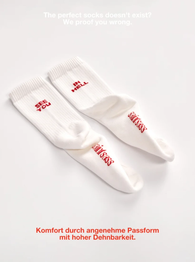 Rendez-vous en enfer chaussettes | Coton biologique | blanc | saint sass