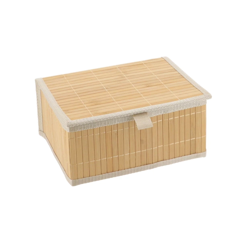 PANIERE BAMBOU AVEC COUVERCLE 25X19X12CM BAMBOU