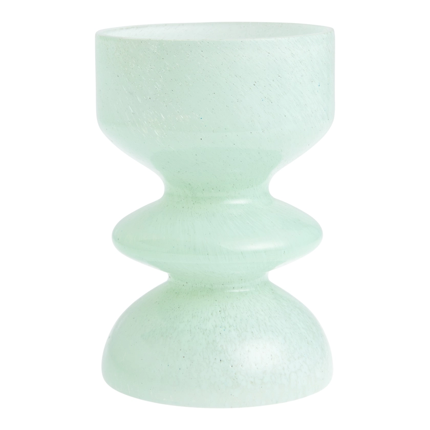 Green Speckled Recycled Glass Stacked Bud Vase - World Market