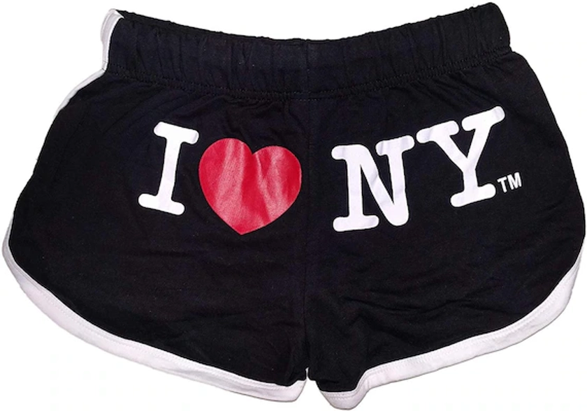 I Love NY Summer Shorts Ladies Black Womens Girls Short Black