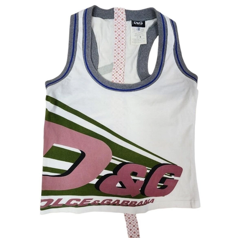 Vintage D&g Asymmtric Vest Top Size 8uk Urban Street 2000 00s