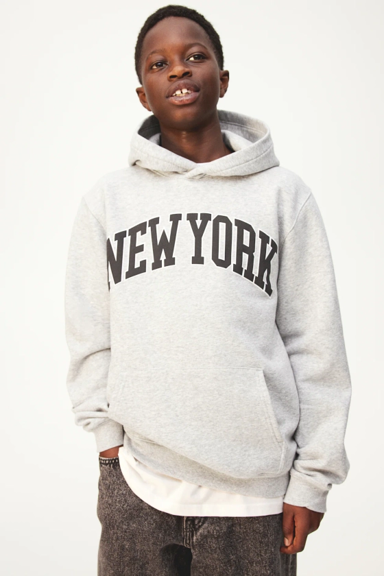 Hoodie - Light gray/New York - Kids | H&M US