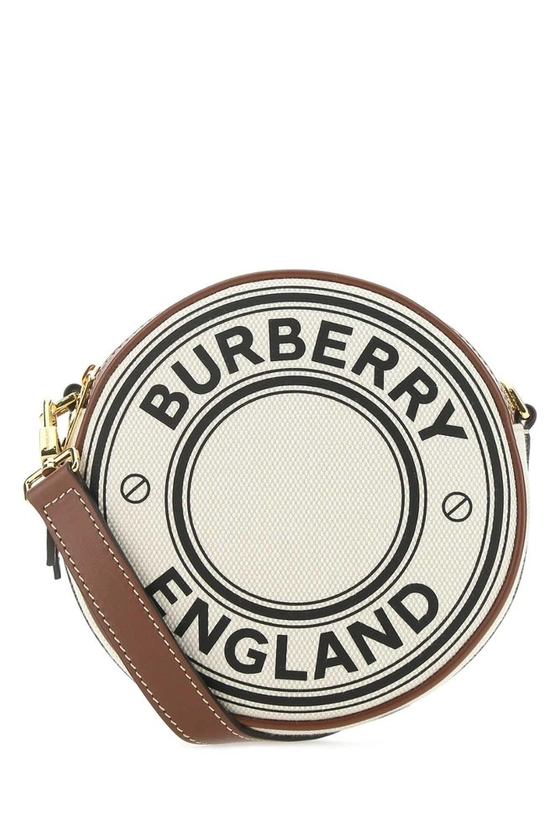 Burberry Logo Print Round Clutch Bag