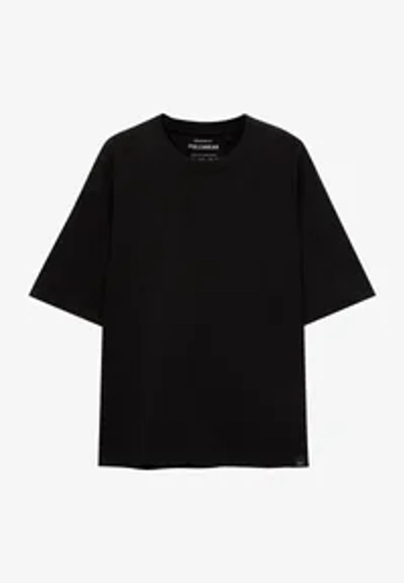 PULL&BEAR CROPPED SHORT SLEEVE - T-shirt basique - black/noir - ZALANDO.FR