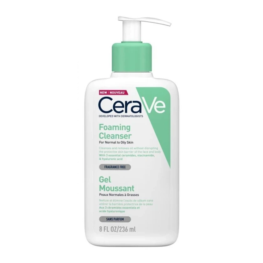 CeraVe Foaming Cleanser Gel, Αφρίζον Gel Καθαρισμού για Πρόσωπο και Σώμα με Υαλουρονικό Οξύ, Ceramides και Νιασιναμίδη 236ml | Wecare.gr