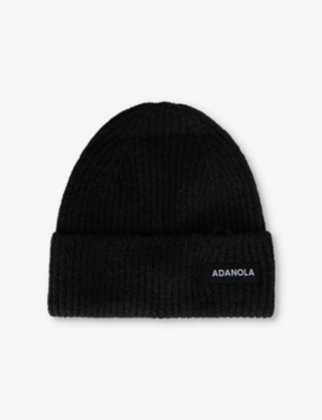 ADANOLA - Brand-appliqué brushed-rib knitted beanie | Selfridges.com