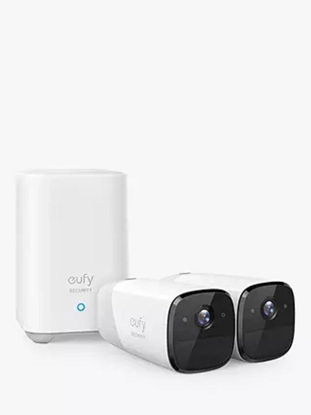 eufy eufyCam 2 Pro Wireless Smart Security System with Two 2K Indoor or Outdoor Cameras, White