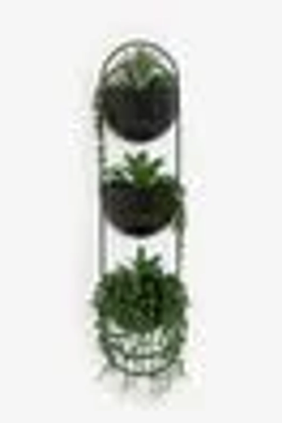 Buy Black Bronx Wall Planter With Artificial Plants from the Next UK online shop