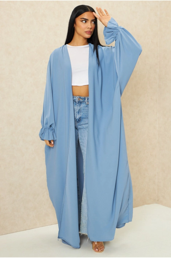 Kimono long ouvert bleu