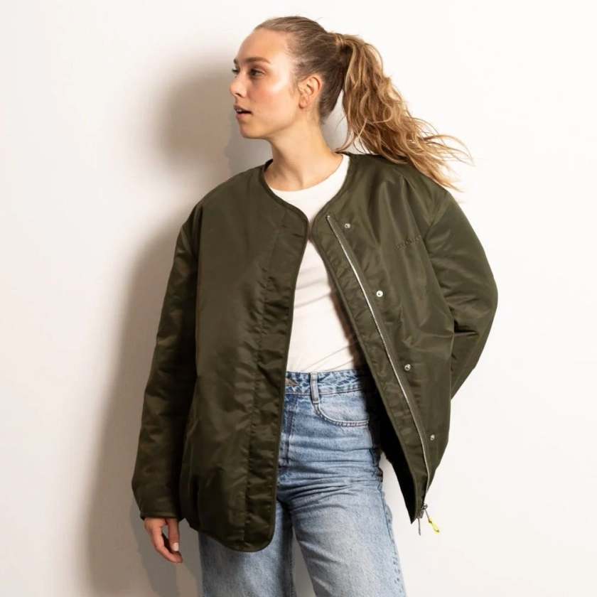 Reversible Bomber Jacket - olive/leo navy-olive - VIVI MARI