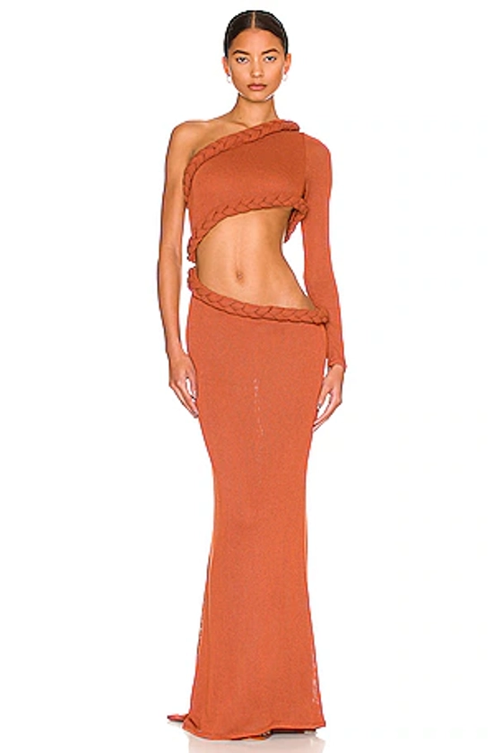 Bronx and Banco x REVOLVE Dalia One Shoulder Dress in Rust | REVOLVE