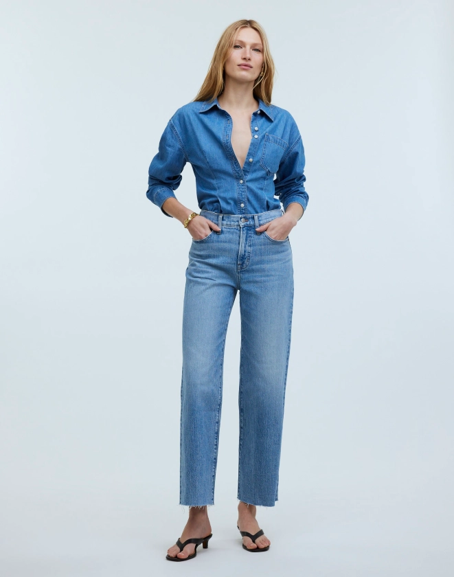 The Perfect Vintage Wide-Leg Crop Jean in Altoona Wash: Raw-Hem Edition