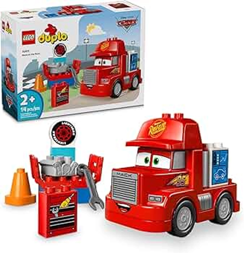 LEGO Disney Pixar Mack at The Race Cars Toys - Pixar Cars for Toddlers, Preschool, Boys & Girls, Ages 2+ - Educational Building Toys Set - 10417