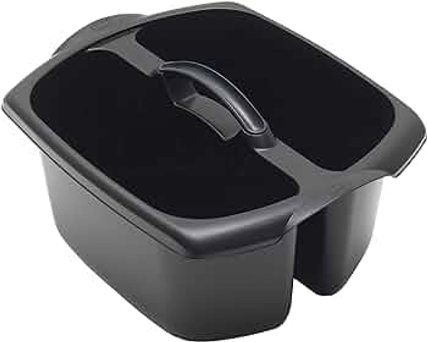 Addis 516932 Utility Cleaning Caddy with Twin Compartment and Handle, Black, 32 x 38.5 x 20 cm