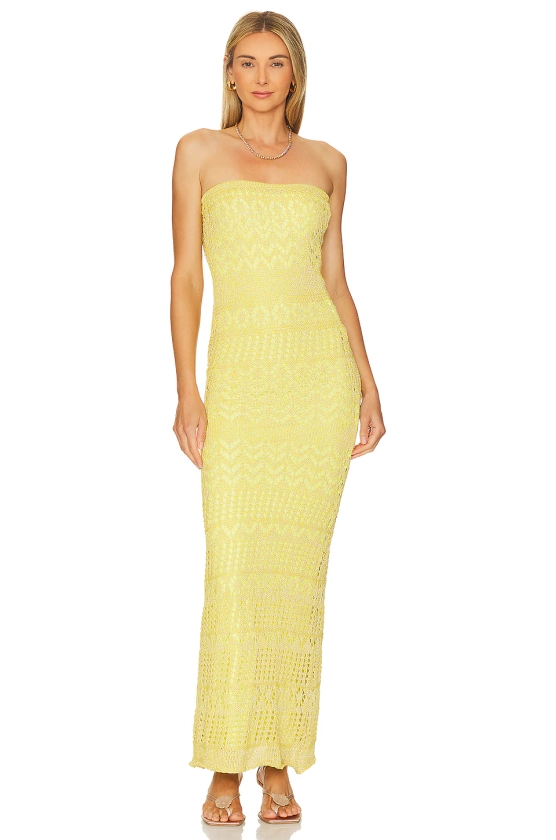 x REVOLVE Strapless Crochet Maxi Dress