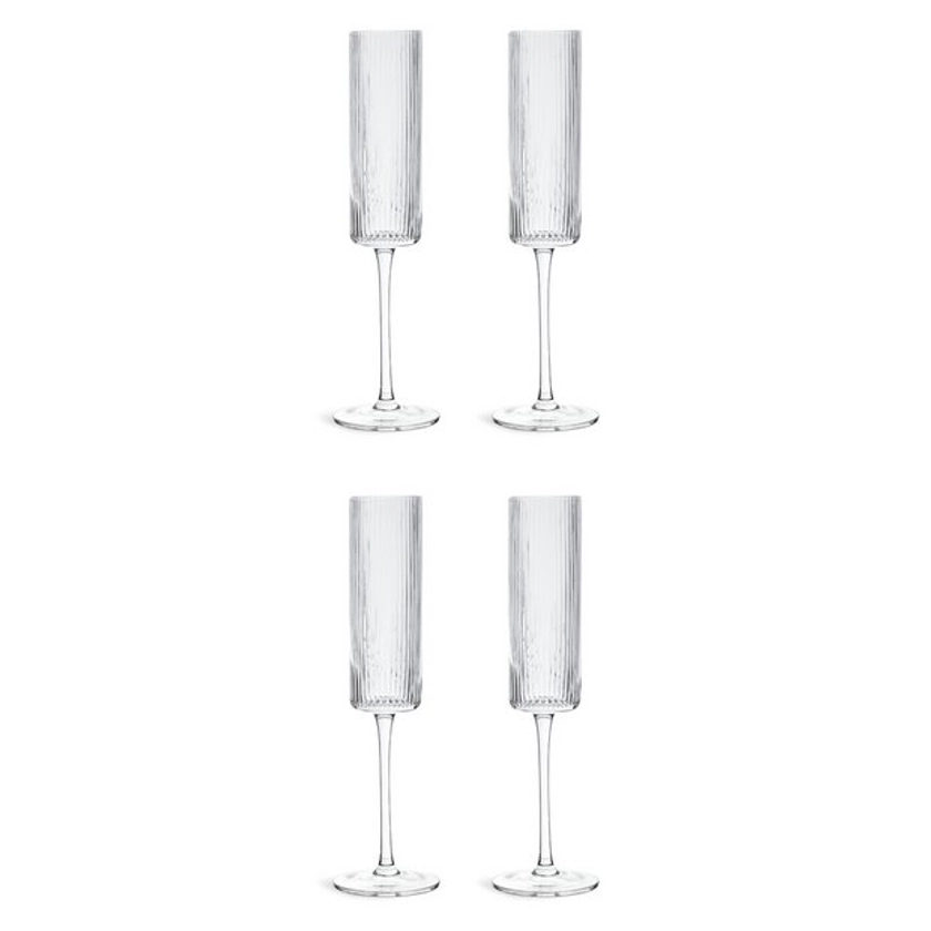 Buy Habitat Ribbed Set of 4 Champagne Flute | Drinking glasses and glassware | Argos