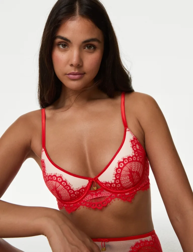 Christelle Lace Wired Demi Cup Bra (A-E) | Boutique X Damaris | M&S