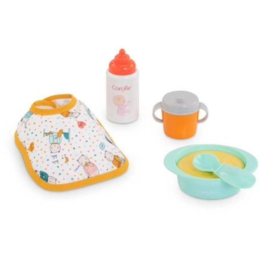 Petit Coffret Repas pour Poupon 30cm - COROLLE - 5 accessoires - dès 18 mois