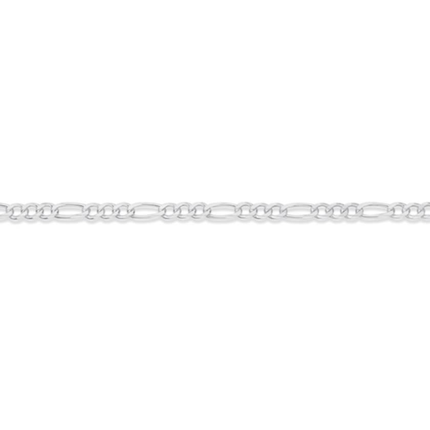 Silver 19cm 3+1 Figaro Bracelet | Prouds