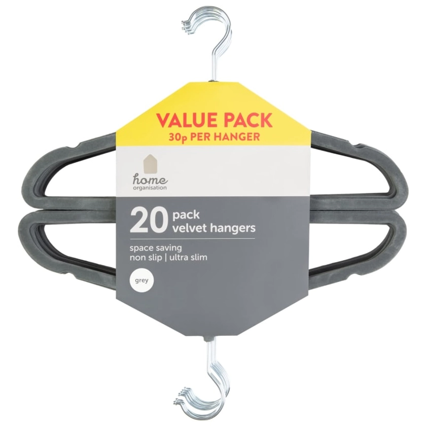 Velvet Hangers 20pk - Grey