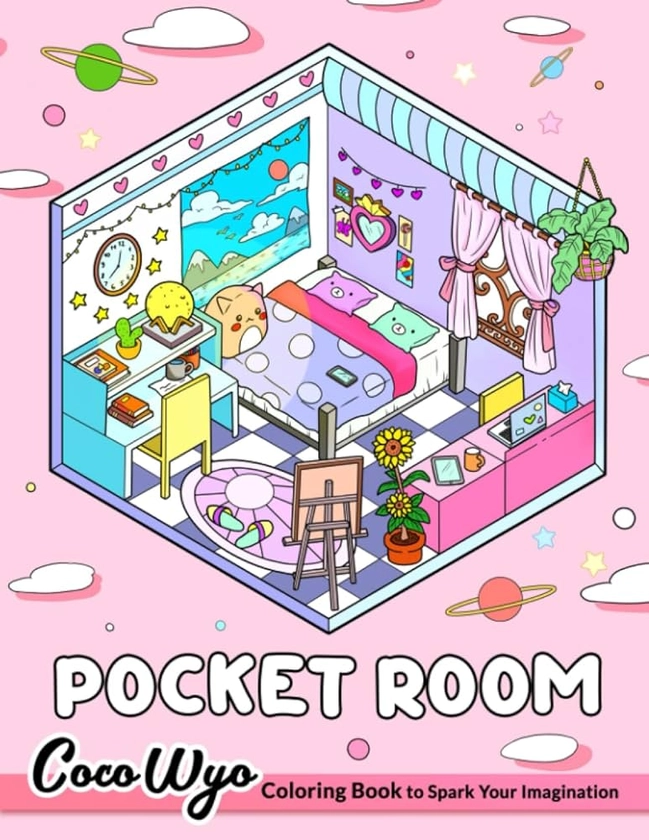 Pocket Room: Coloring Book Features Tiny, Cozy, Beautiful & Peaceful Rooms Illustrations for Relaxation and Stress Relieving: Amazon.co.uk: Wyo, Coco: 9798851250347: Books