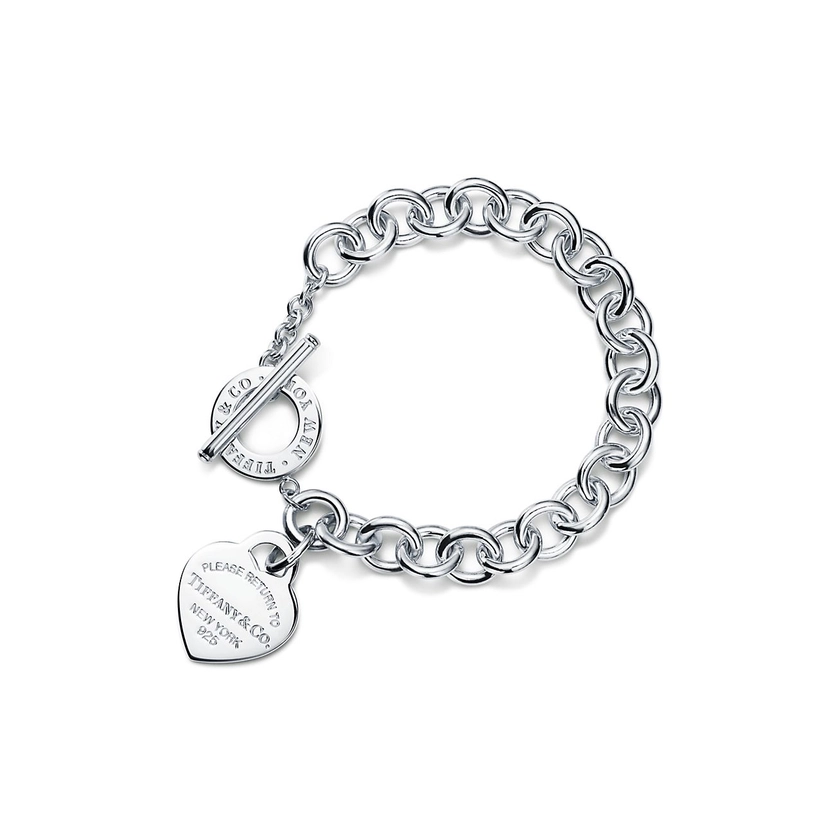 Bracelet Plaque Cœur Return to Tiffany™ avec fermoir à bascule en argent | Tiffany & Co.