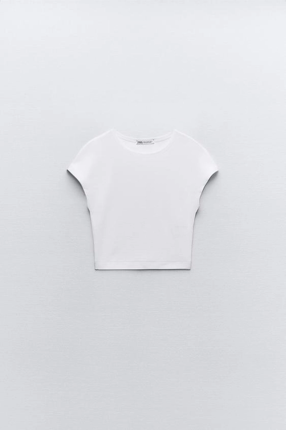 T-SHIRT COURT EN COTON ET EN MODAL