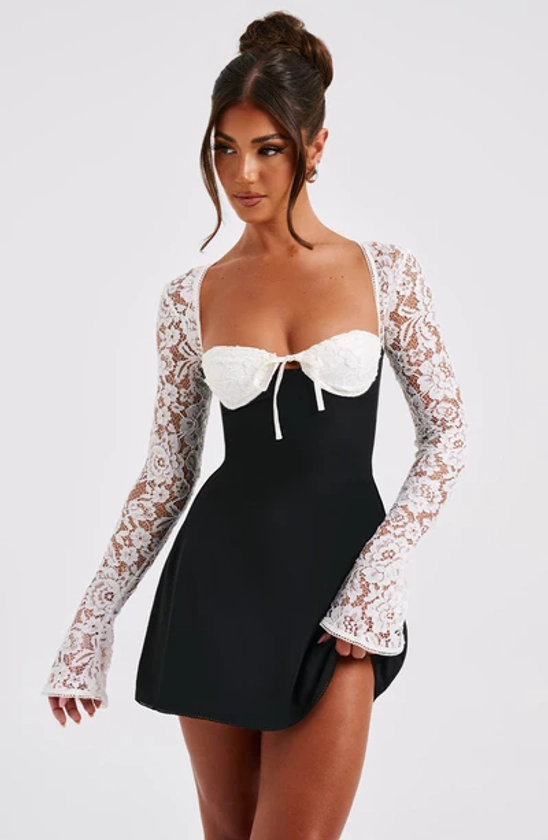 Jacinta Mini Dress - Black/White