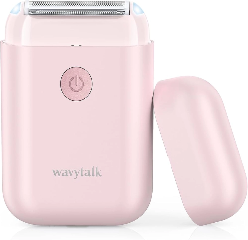 Wavytalk Electric Shaver for Women, Bikini Trimmer for Women for Legs Underarm Private Area Public Hairs, Electric Razor USB Rechargeable Womens Shaver Cordless with Detachable Head & 2 LEDs (Pink)