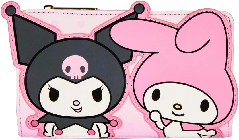 Loungefly Sanrio My Melody and Kuromi Wallet, Bifold, Pink